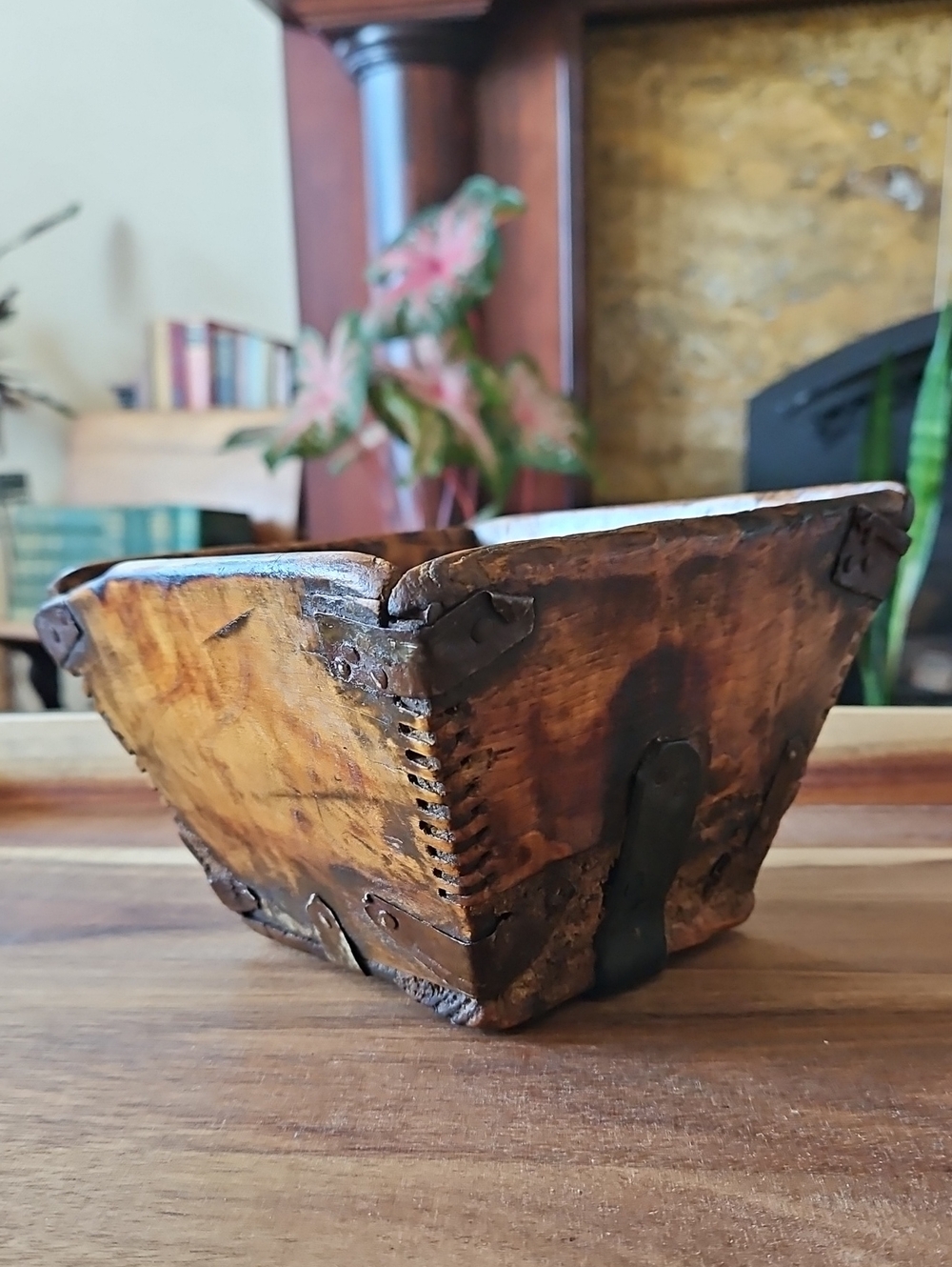 Antique Asian Wooden Rice Measure Box - Primitive Wabi-Sabi Distressed